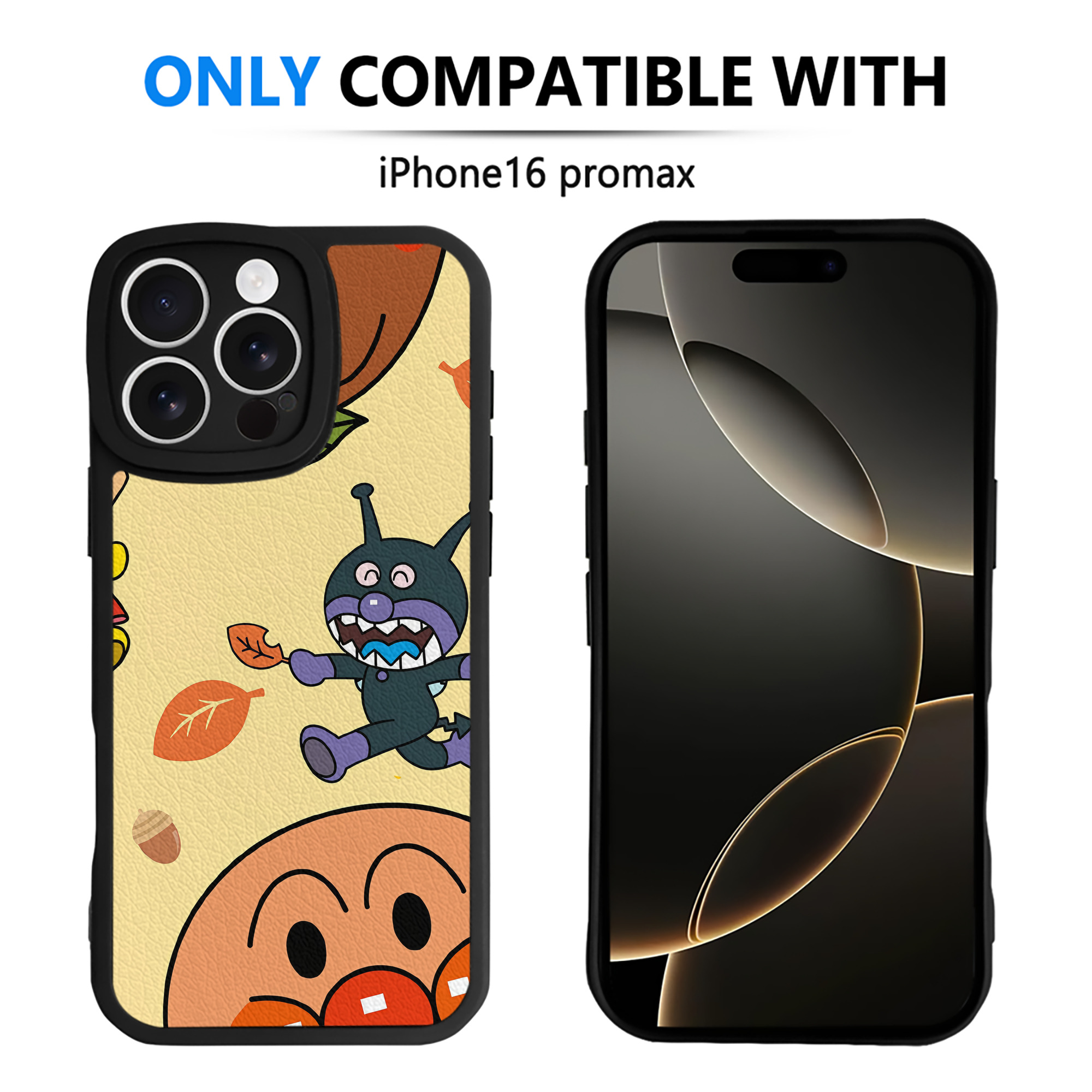 （画像用） アンパンマン Anpanman 【iPhone 16シリーズ対応】シリコンスマホケース（レザー調） 材質：シリコン